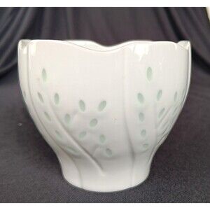 Dansk International Designs White Glass Vase Bowl Japan See Through
